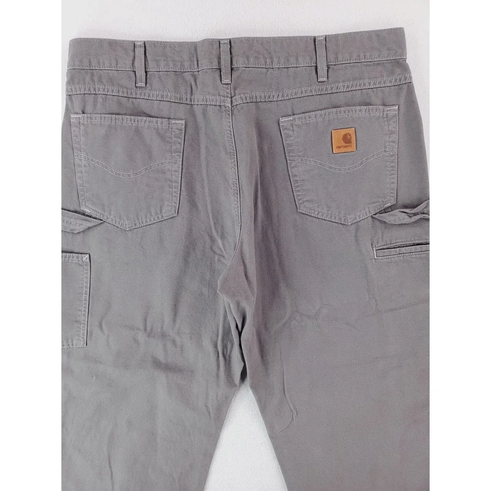 Carhartt Pants Mens 38x30 Gray Utility Carpenter Loose Fit‎ Duck Canvas Workwear